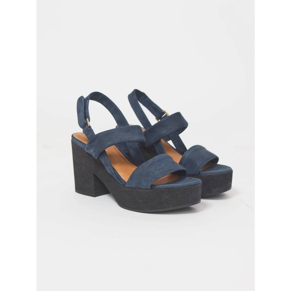 NEW COCLICO women's blondie heeled sandal in navy/black
